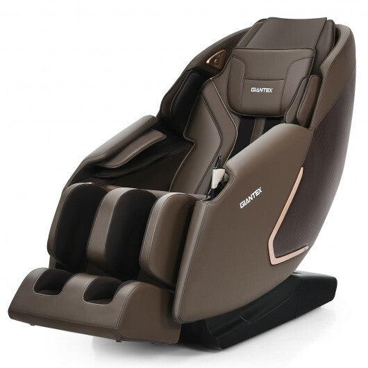 Soothe 10-Full Body Zero Gravity Massage Chair with SL Track Heat Installation-free-Brown - Color: Brown