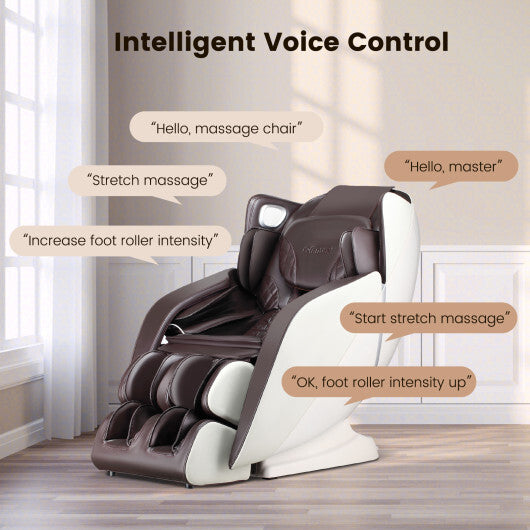 Provox 27-Comfort Full Body Massage Chair with SL Track Airbags Heating-Brown - Color: Brown