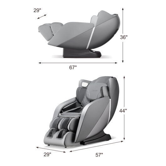 Provox 27-Comfort Full Body Massage Chair with SL Track Airbags Heating-Gray  - Color: Gray