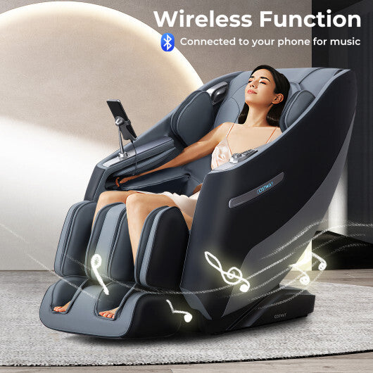 Relaxation 29-Full Body Massage Chair with Waist Heating & Airbag Massage-Black - Color: Black