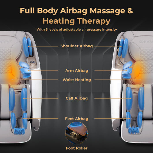 Relaxation 29-Full Body Massage Chair with Waist Heating & Airbag Massage-Black