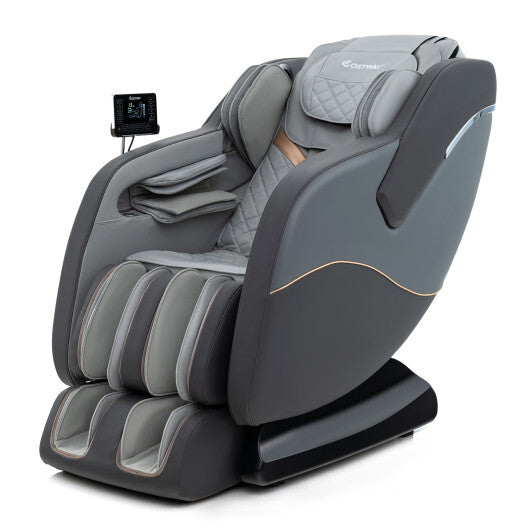 Full Body Massage Chair with Airbags and Heater-Gray - Color: Gray