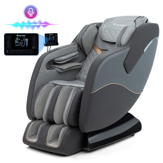 Full Body Massage Chair with Airbags and Heater-Gray - Color: Gray