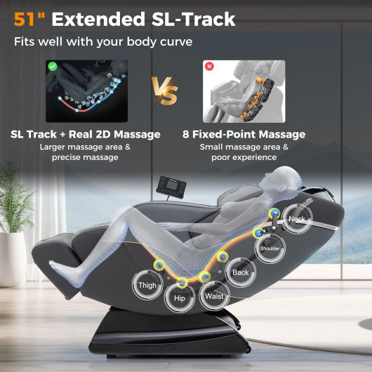 Full Body Massage Chair with Airbags and Heater-Gray - Color: Gray