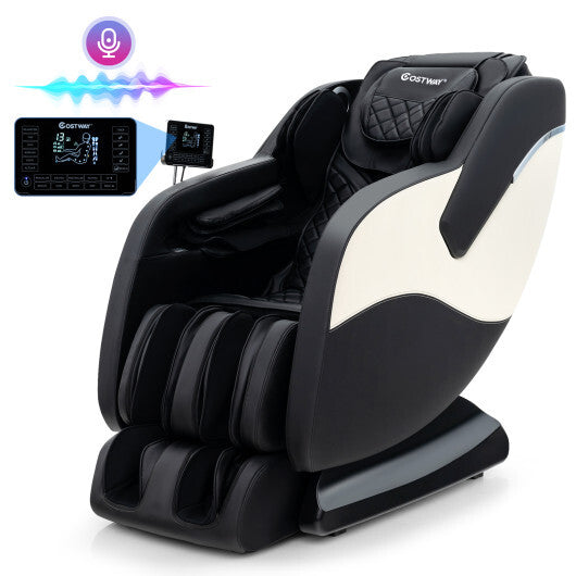 Full Body Massage Chair with Airbags and Heater-White - Color: White