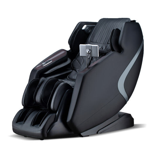 3D SL-Track Full Body Massage Chair with Zero-Gravity Design-Black - Color: Black