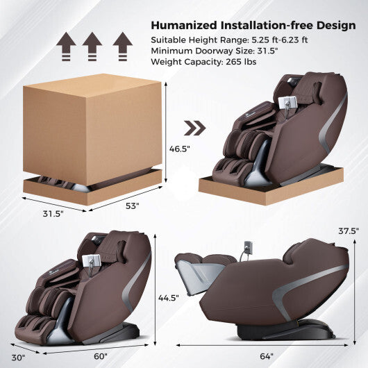 3D SL-Track Full Body Massage Chair with Zero-Gravity Design-Black