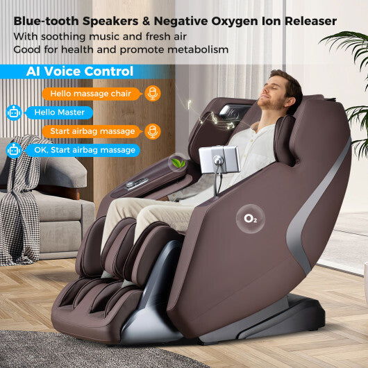 3D SL-Track Full Body Massage Chair with Zero-Gravity Design-Black