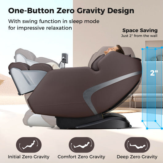 3D SL-Track Full Body Massage Chair with Zero-Gravity Design-Black