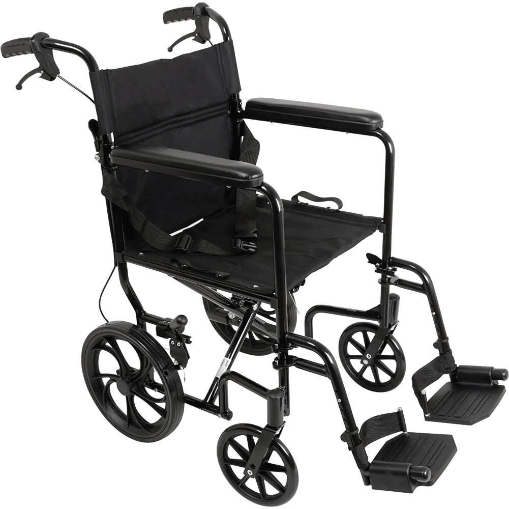 Carex PROBASICS ALUMINUM TRANSPORT CHAIR WITH 12-INCH WHEELS