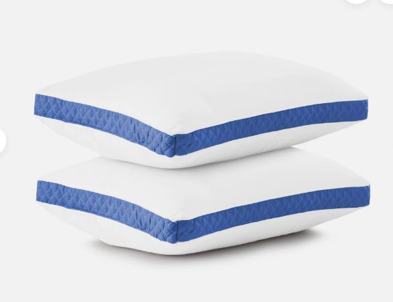 Gusseted Pillow Set of 2 Bed Pillows Neck Support Side & Back Sleepers Pillows