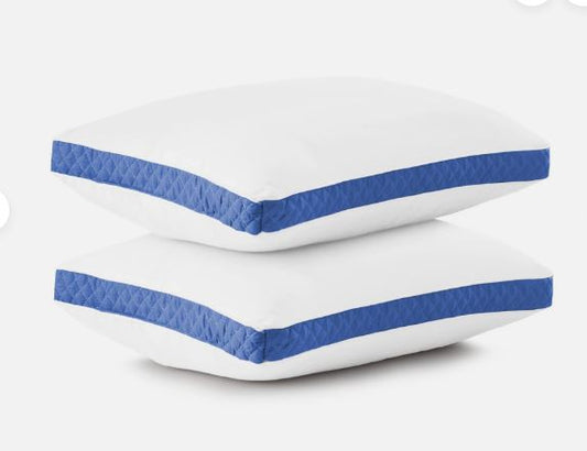 Gusseted Pillow Set of 2 Bed Pillows Neck Support Side & Back Sleepers Pillows
