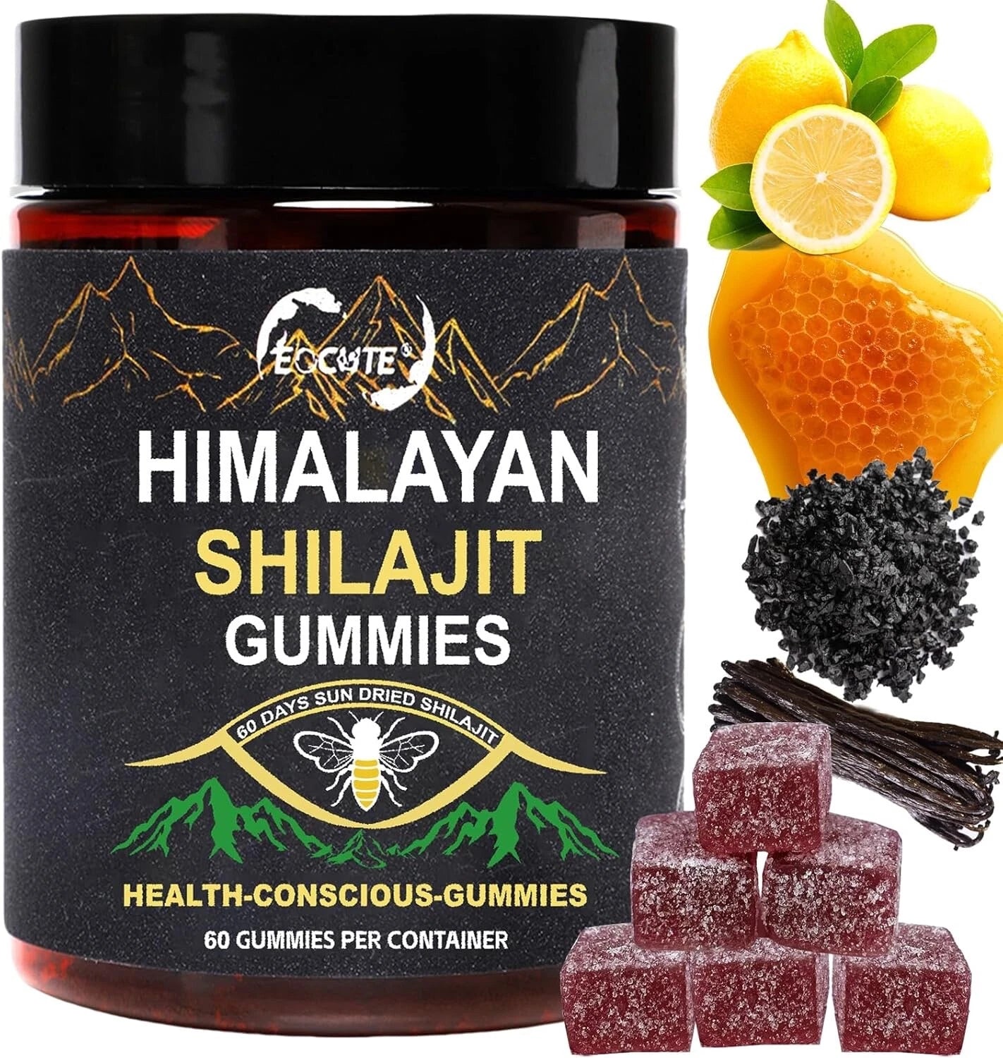 Shilajit Gummies Pure 100% Himalayan Organic Resin Natural