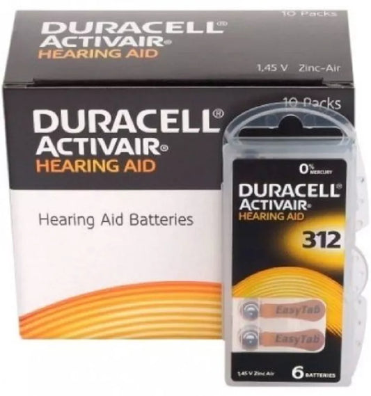 Duracell Hearing Aid Batteries Size 312