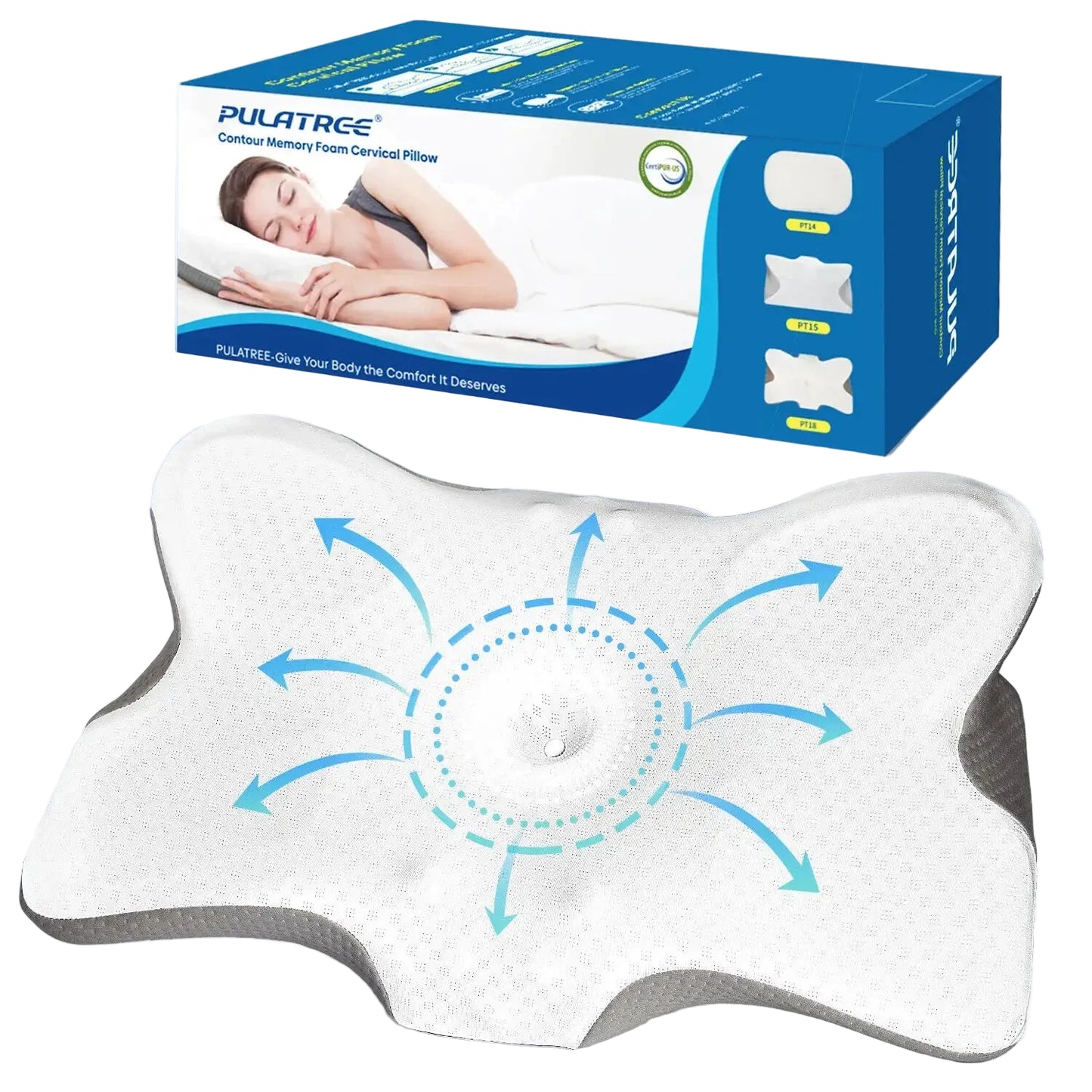 Ergonomic Foam Neck Support Pillow – Pain Relief & Comfortable Sleep