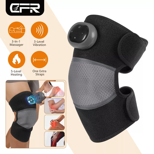 3in1 Heated Joint Knee Wrap Brace Support Electric Massage Pad