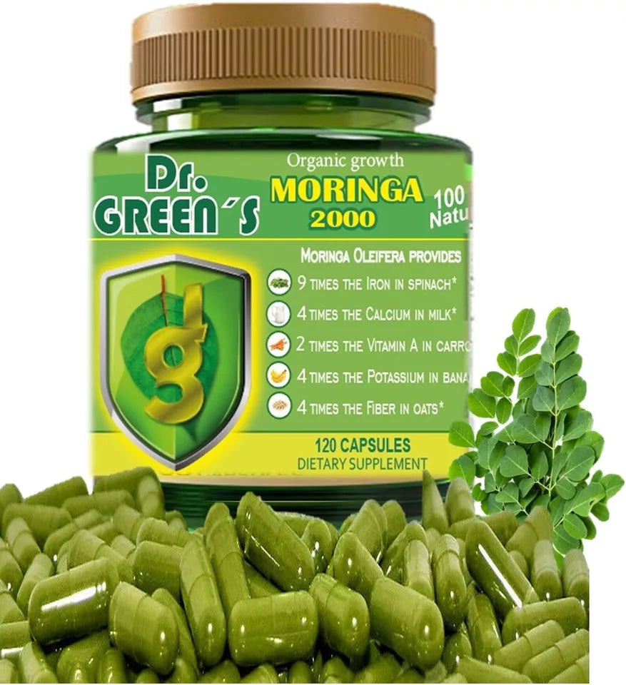 Moringa 2000 Oleifera Organic Natural Pure Pills - 120 Count