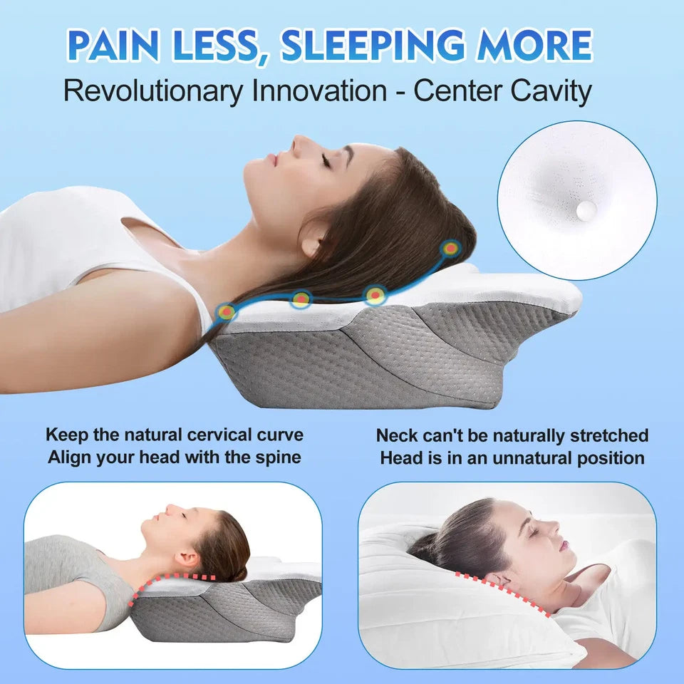 Ergonomic Foam Neck Support Pillow – Pain Relief & Comfortable Sleep