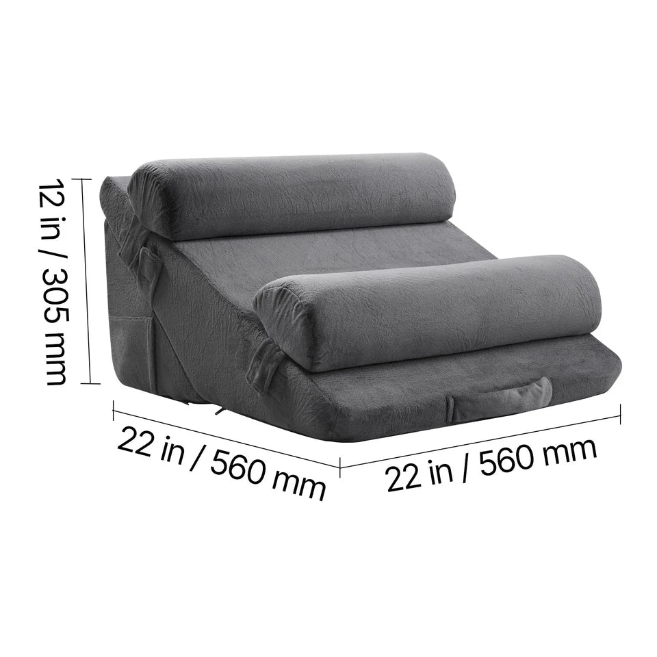 4-Piece Orthopedic Bed Wedge Pillow Set — Adjustable Support for Acid Reflux, Back Pain & Better Sleep