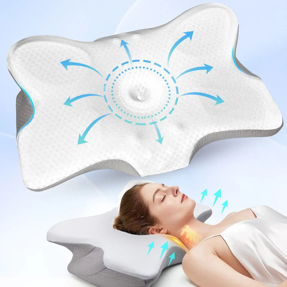 Ergonomic Foam Neck Support Pillow – Pain Relief & Comfortable Sleep