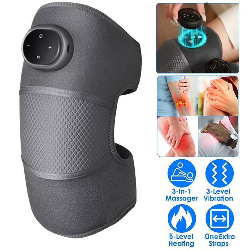 3in1 Heat Knee Massage Electric Pain Relief Vibration Massager-2pack