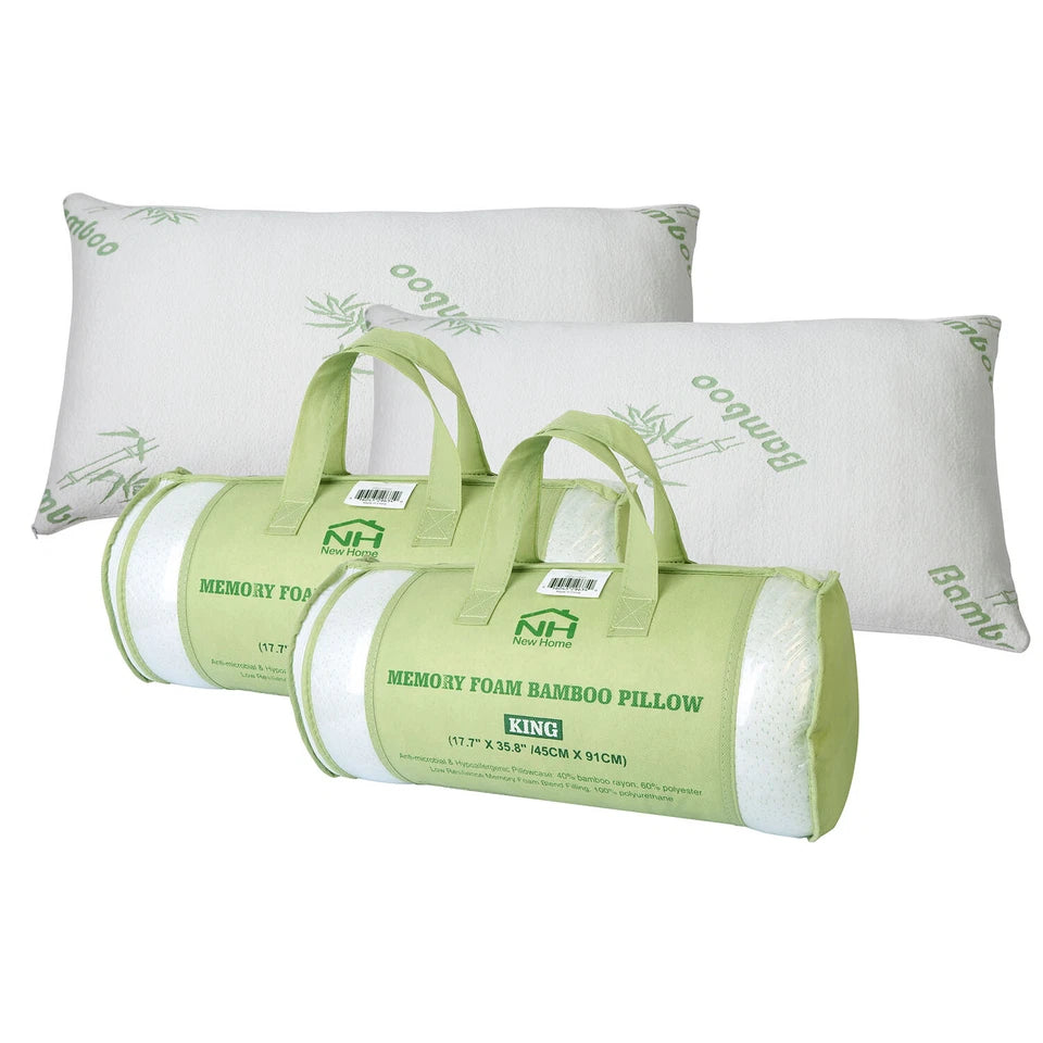 Bamboo Shredded Memory Foam Pillow – Cooling, Breathable & Adjustable Support for Neck & Back