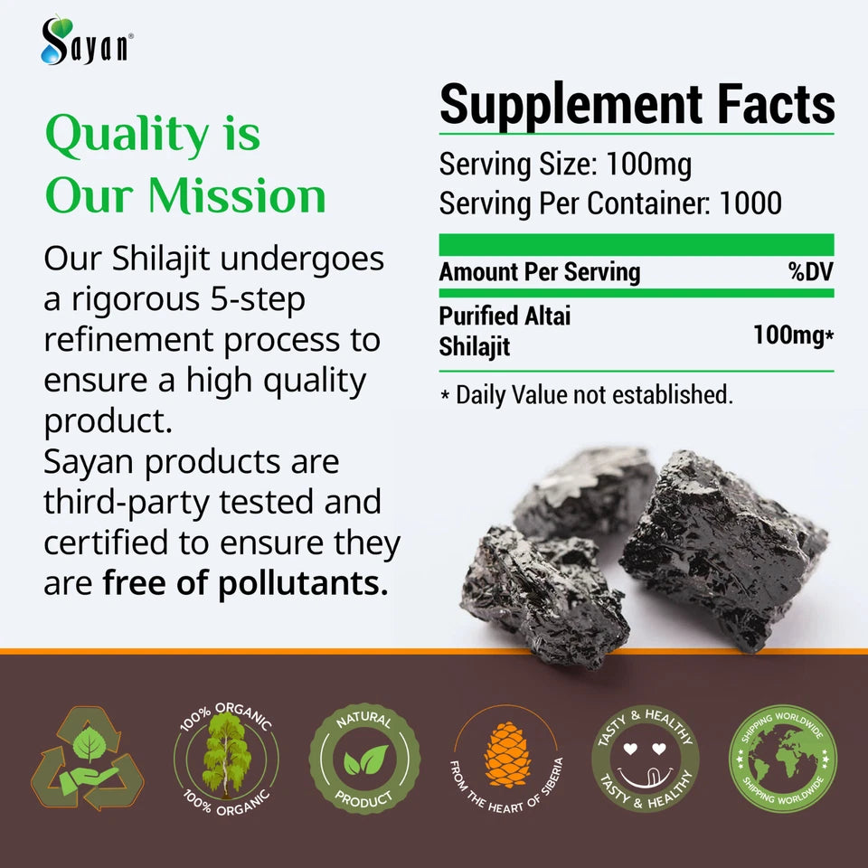 Pure Shilajit Resin 5 Month Supply Golden Grade Altai Mountains