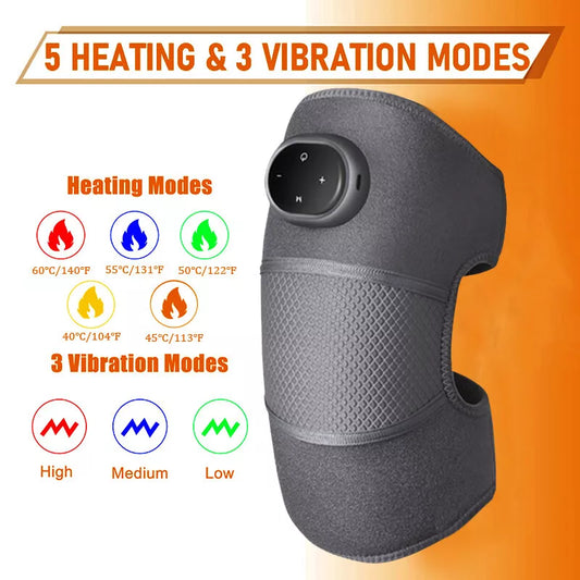 3in1 Heat Knee Massage Electric Pain Relief Vibration Massager-2pack