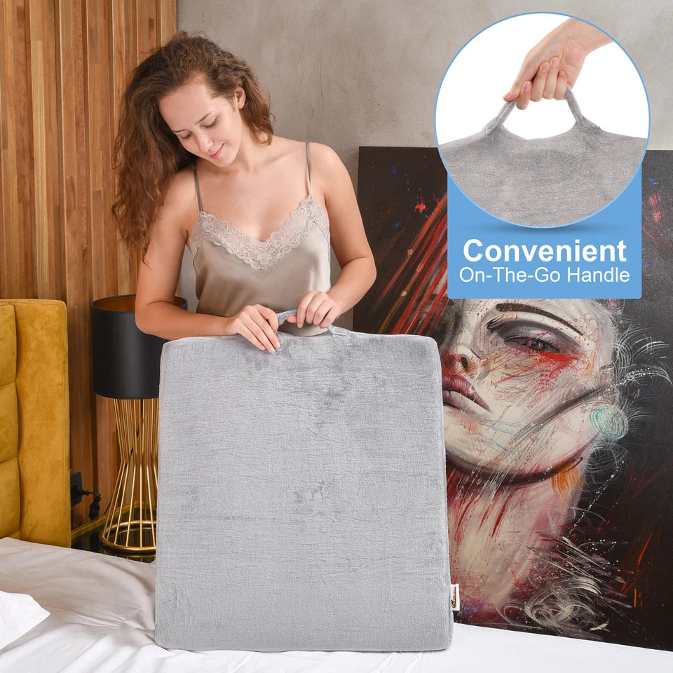 Cooling Gel Memory Foam Bed Wedge Pillow – Multipurpose Support for Acid Reflux & Pain Relief