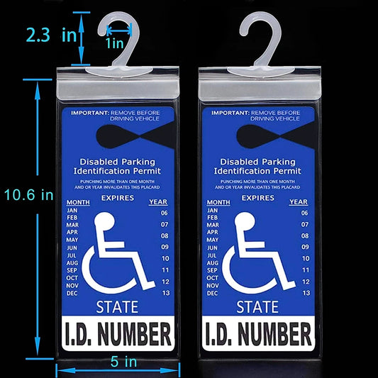 Handicap Parking Permit Placard Protector Cover Hanger - 4 pack
