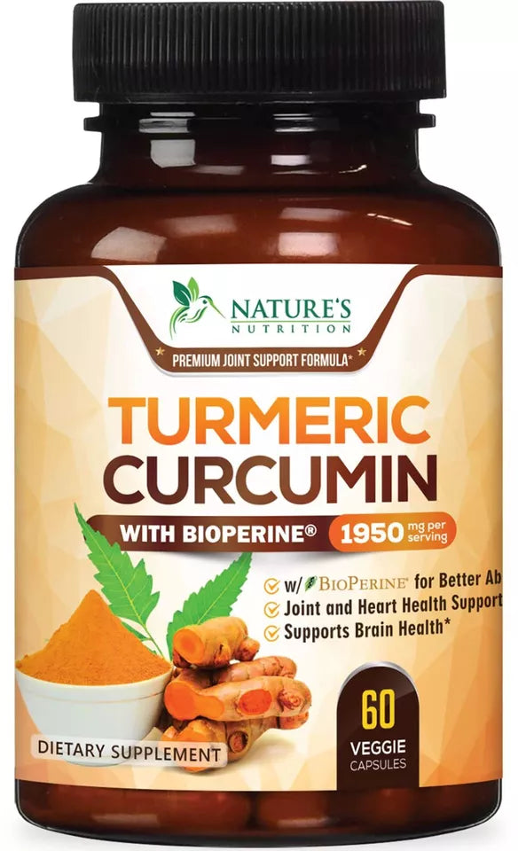 Turmeric Curcumin with BioPerine 1950mg - 60 veg capsules