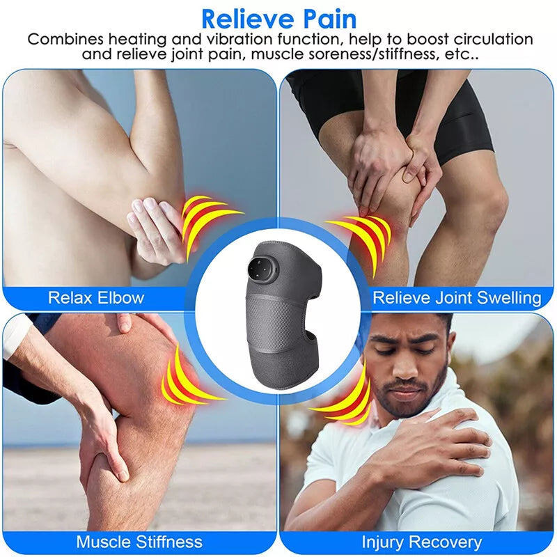 3in1 Heat Knee Massage Electric Pain Relief Vibration Massager-2pack