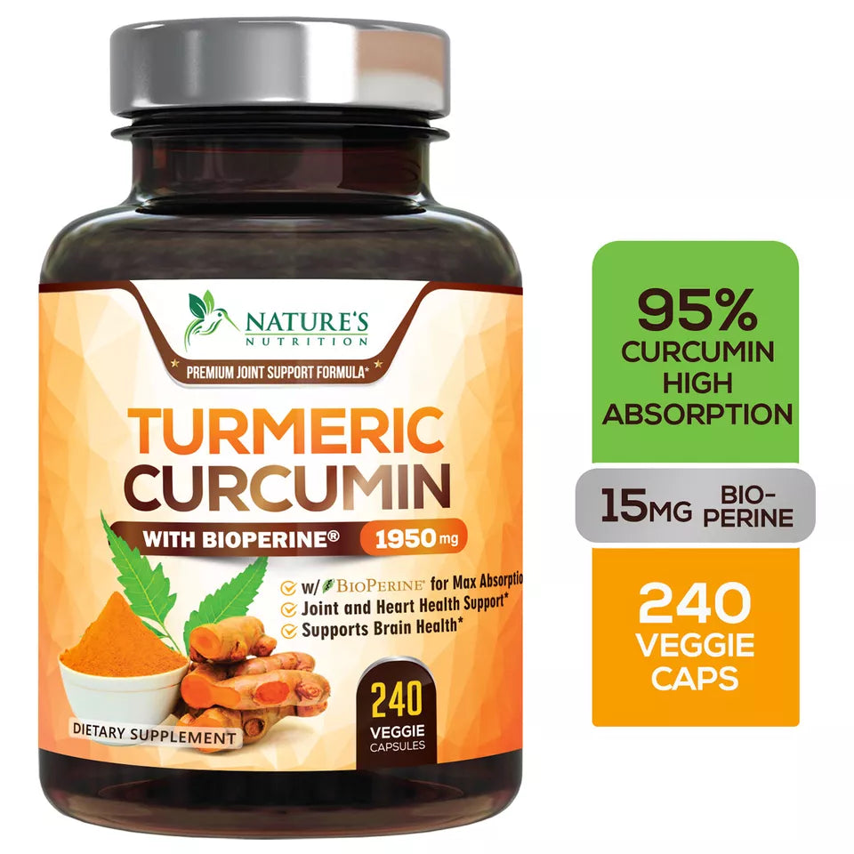 Turmeric Curcumin with BioPerine 1950mg - 240 capsules