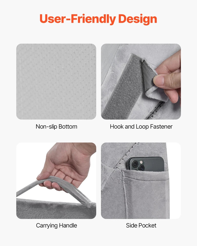 Adjustable 4-Piece Orthopedic Bed Wedge Pillow – Back, Leg & Neck Support