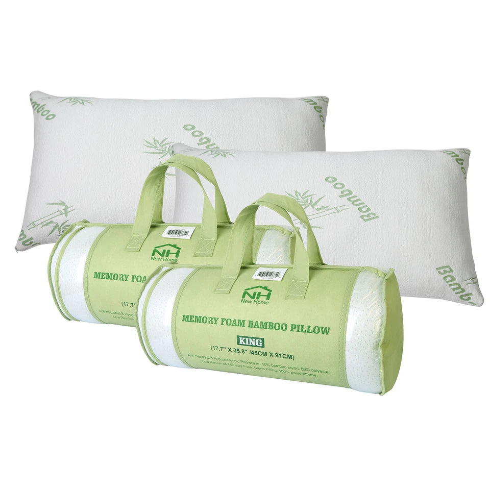 Bamboo Shredded Memory Foam Pillow – Cooling, Breathable & Adjustable Support for Neck & Back