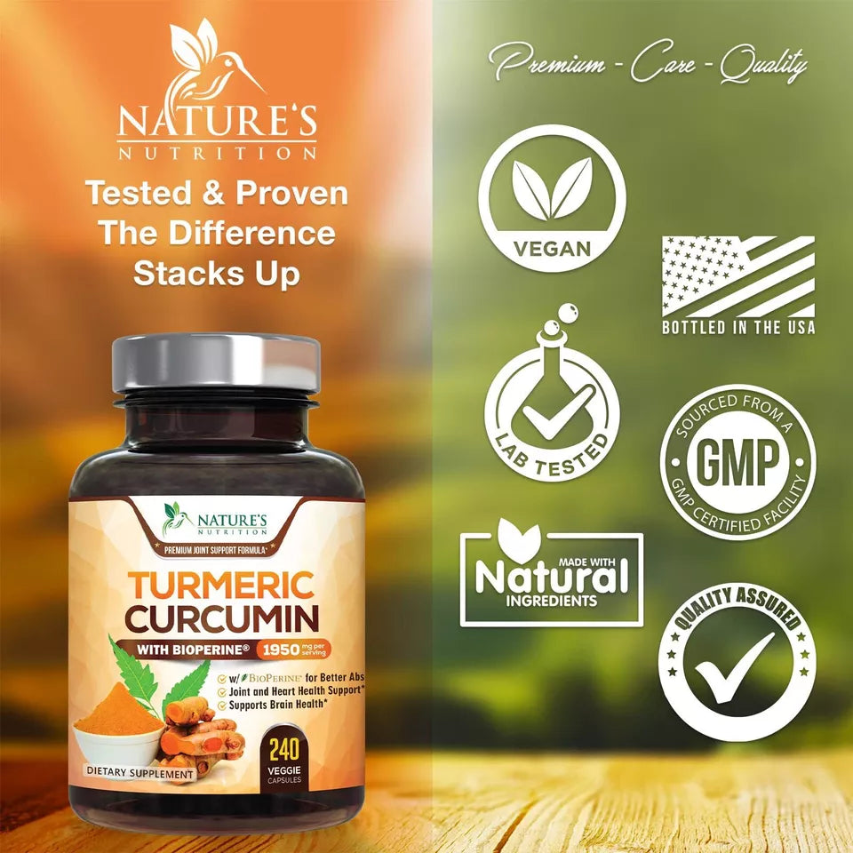 Turmeric Curcumin with BioPerine 1950mg - 240 capsules