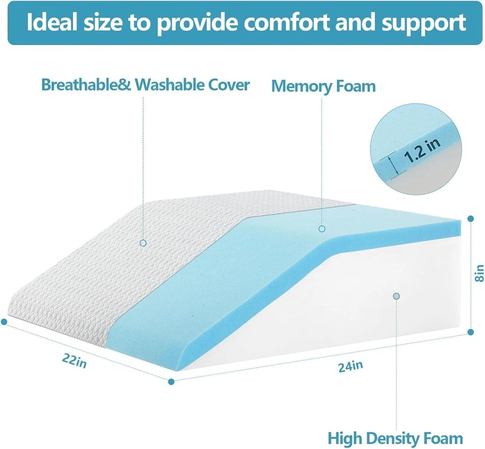 Leg Pillow for Elevation & Support Cushion with Grey White