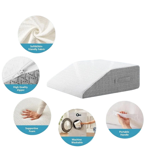 Leg Pillow for Elevation & Support Cushion with Grey White