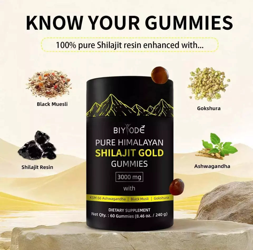 Himalayan Shilajit GOLD Gummies Extremely Potent 3000 mg, Fulvic Acid