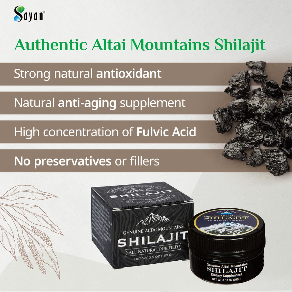 Pure Shilajit Resin 5 Month Supply Golden Grade Altai Mountains