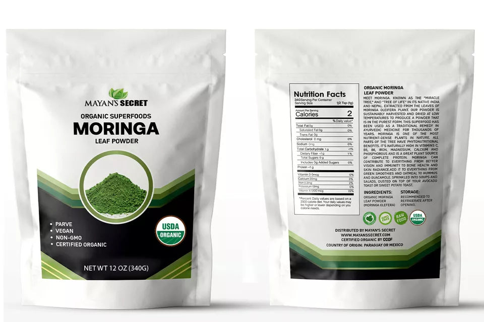 Mayan’s Secret Organic Moringa Powder – 12oz (2-Pack)