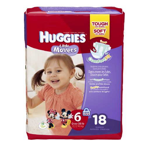 Huggies little movers diapers, jumbo pack, size 6 - 18 ea