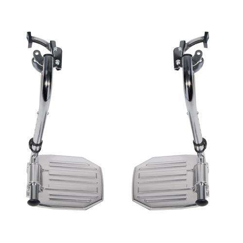Drive Medical Chrome Swing Away Footrests with Aluminum Footplates - 1 Pair