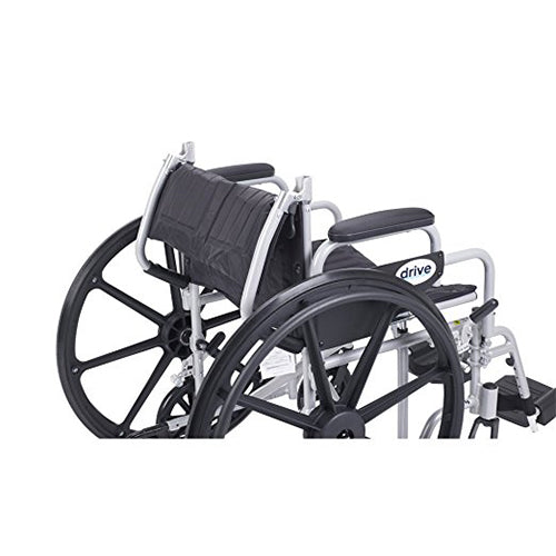 Drive Medical Poly Fly Light Weight Transport Chair Wheelchair with Swing away Footrests, 20 inches Seat - 1 ea