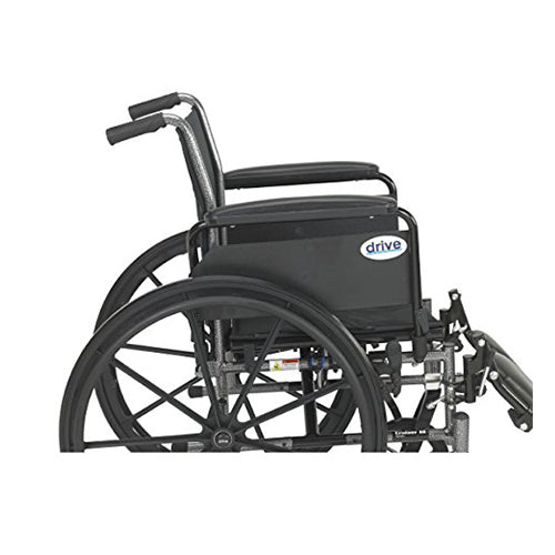Drive Medical Cruiser III Light Weight Wheelchair with Flip Back Removable Arms, Adjustable Height Desk Arms, Swing away Footrests, 20 inches - 1 ea