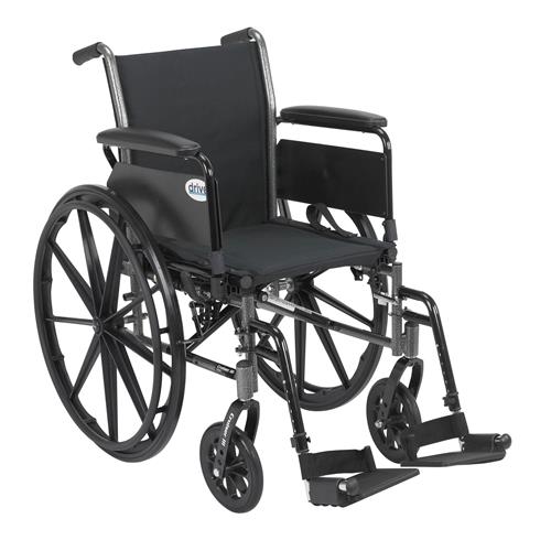 Drive Medical Cruiser III Light Weight Wheelchair with Flip Back Removable Arms, Full Arms, Swing away Footrests, 18 inches Seat - 1 ea