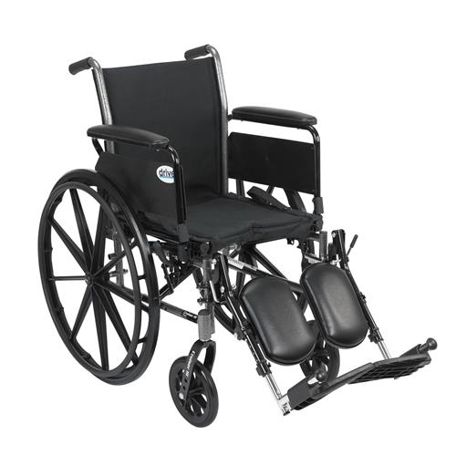 Drive Medical Cruiser III Light Weight Wheelchair with Flip Back Removable Arms, Full Arms, 18 inches Seat - 1 ea