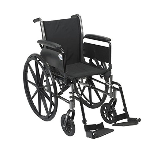 Drive Medical Cruiser III Light Weight Wheelchair with Flip Back Removable Arms, Full Arms, Swing away Footrests, 20 inches Seat - 1 ea