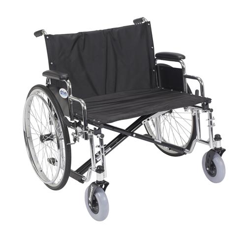 Drive Medical Sentra EC Heavy Duty Extra Wide Wheelchair, Detachable Desk Arms, 28 inches Seat - 1 ea