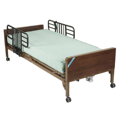 Drive Medical Delta Ultra Light Semi Electric Bed with Half Rails and Innerspring Mattress - 1 ea